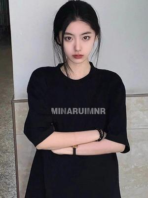 Damen Übergröße Retro Streetwear Reines Baumwoll Lockeres T-Shirt - Halbarm Freizeit Oberteil