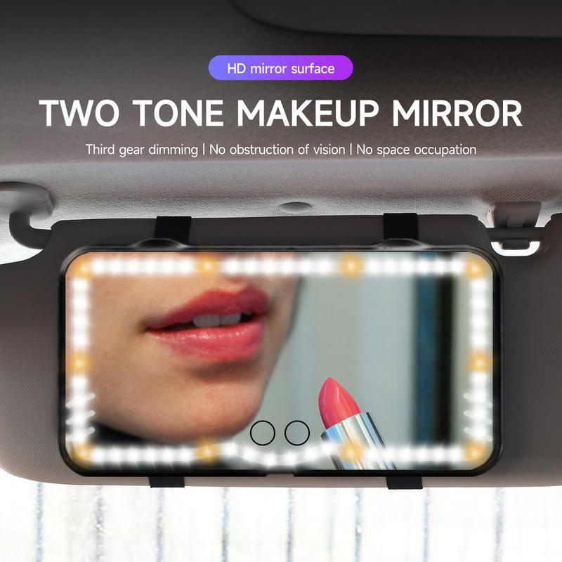 HD Mirror Car LED Makeup Mirror Sun Visor Plate Interior Rear Mirror USB Charing Dimmable Touchscreen Auto Vanity Mirror