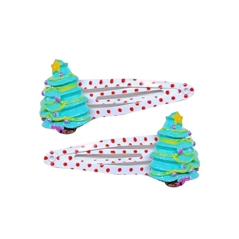 Lovely Christmas Hair Clip Sequined Nonslip Strong Clip Santa/Tree Decors For Christmas Holiday Hair Styling Accessories