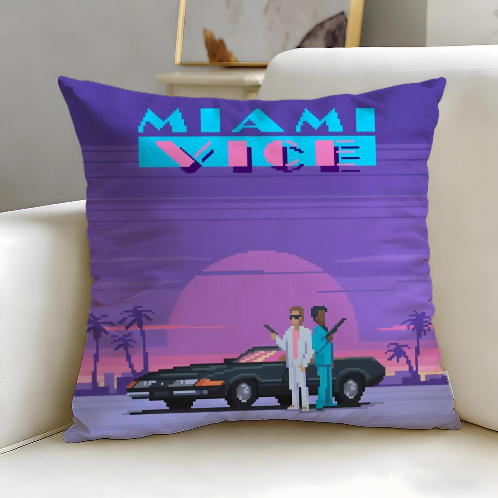 Klassische Film Miami Vice Kissenbezug Weich Leicht zu Waschen Kissenhülle Vielseitig für Sofa Bett Reise und Büro