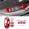 Real Soft Carbon Fiber Trim Sticker For Peugeot 208 E-208     2024 2025 Car Front Rear Window Lift Button Panel