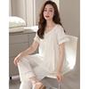 Pajamas Women's Summer Modal Cotton and Silk Short-sleeved Trousers Women's Summer Summer Thin White High-end Loungewear