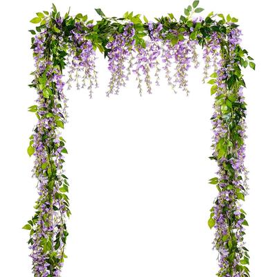 190CM Künstliche Glyzinienblüten für Heimzimmerdekor Hochzeitsdekoration Kunstblumen Braut DIY Handwerk Kranz Ornamente