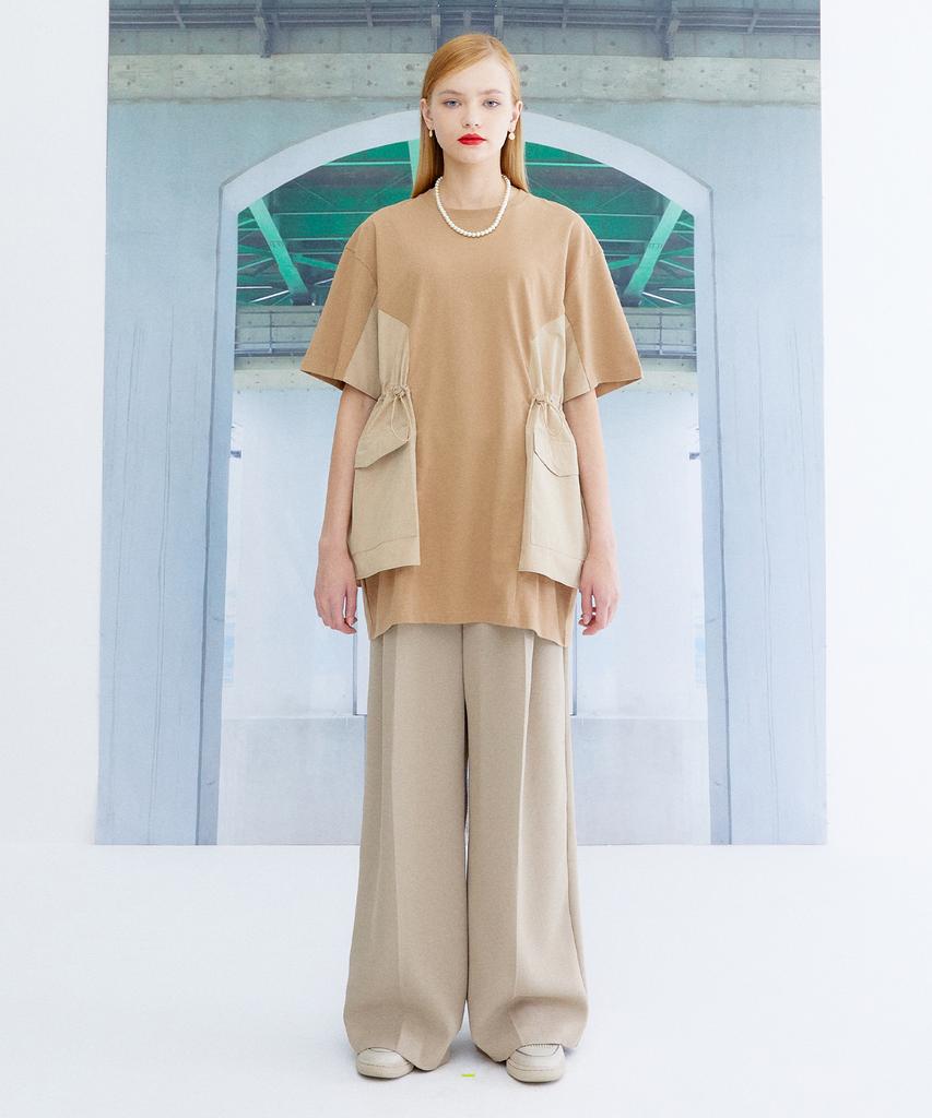 THE STUDIO K Oversized String Half Top_Beige