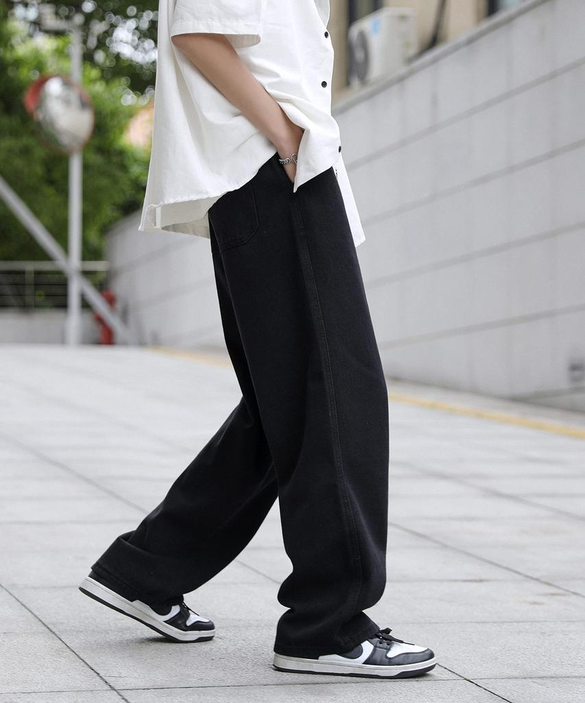 ג'ינס ג'ינס רחב לולו קז'ואל למידות גברים, התאמה, ג'ינס, סגנון, XL, שחור, EC-004