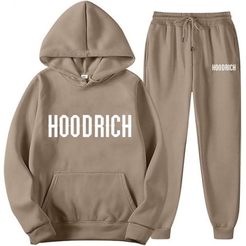Mens Hooded Tracksuit Set Long Sleeve Sweatshirt Pants Casual Sportswear