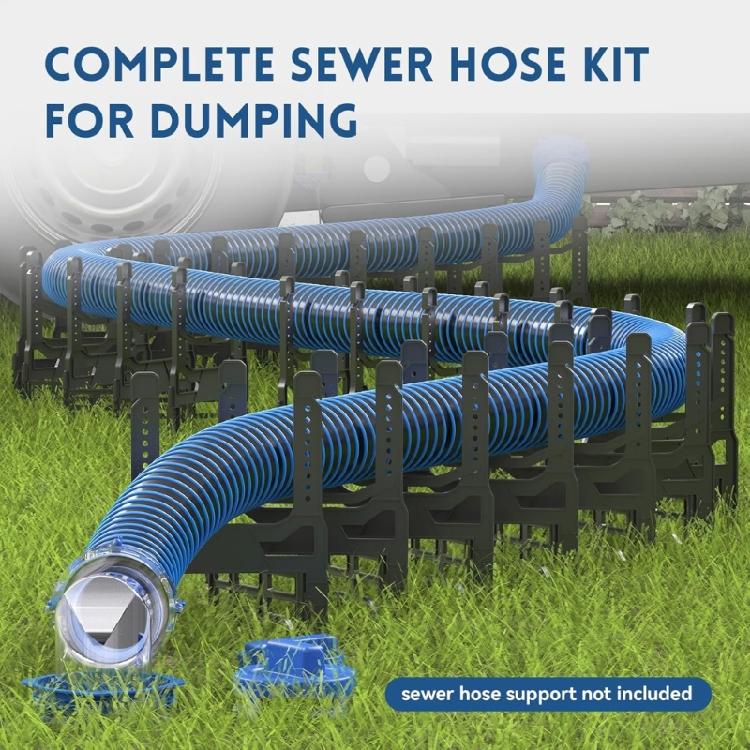 Rvs Discharge Pipe 10FT Sewer Hose Kit Leakproof Drainage Pipe Accessories for Motorhome Trailer Safe Use
