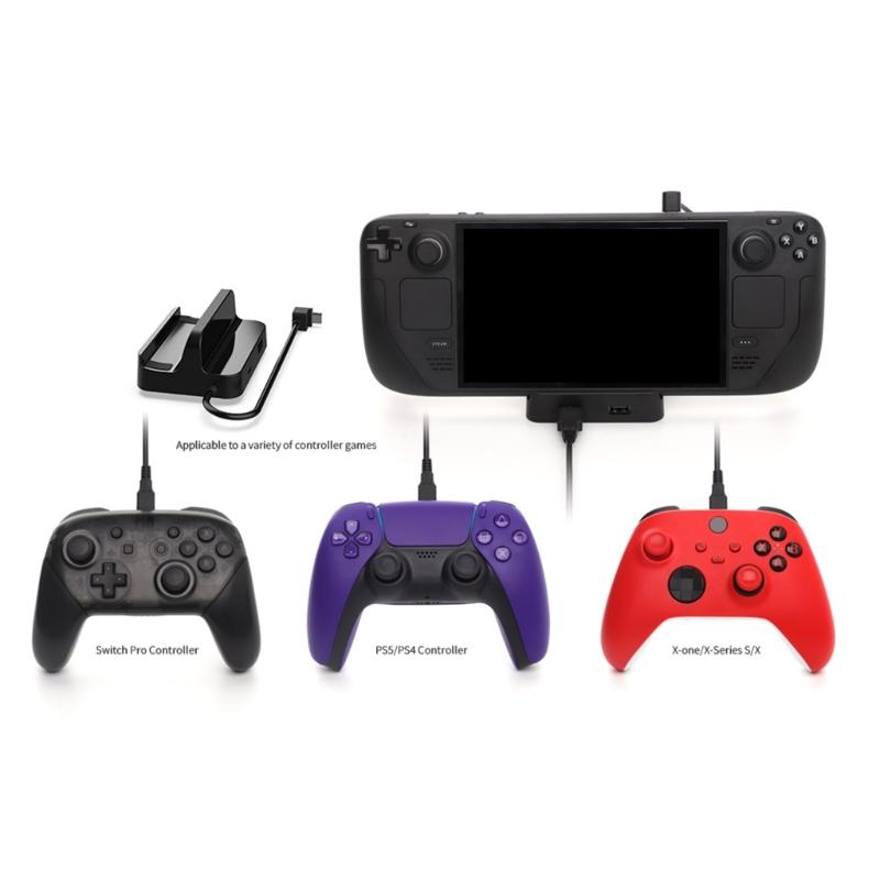 Multiport Adapter USB C Hub Docking Station for  with 3 USB2.0 Output Charging Bracket Holder 2.4G Connection