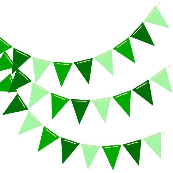 Blue Green and Purple Pennant Banner Flags,36pcs Double Sided Triangle Garland Flag for Baby Shower Birthdays Graduation Party Decorations