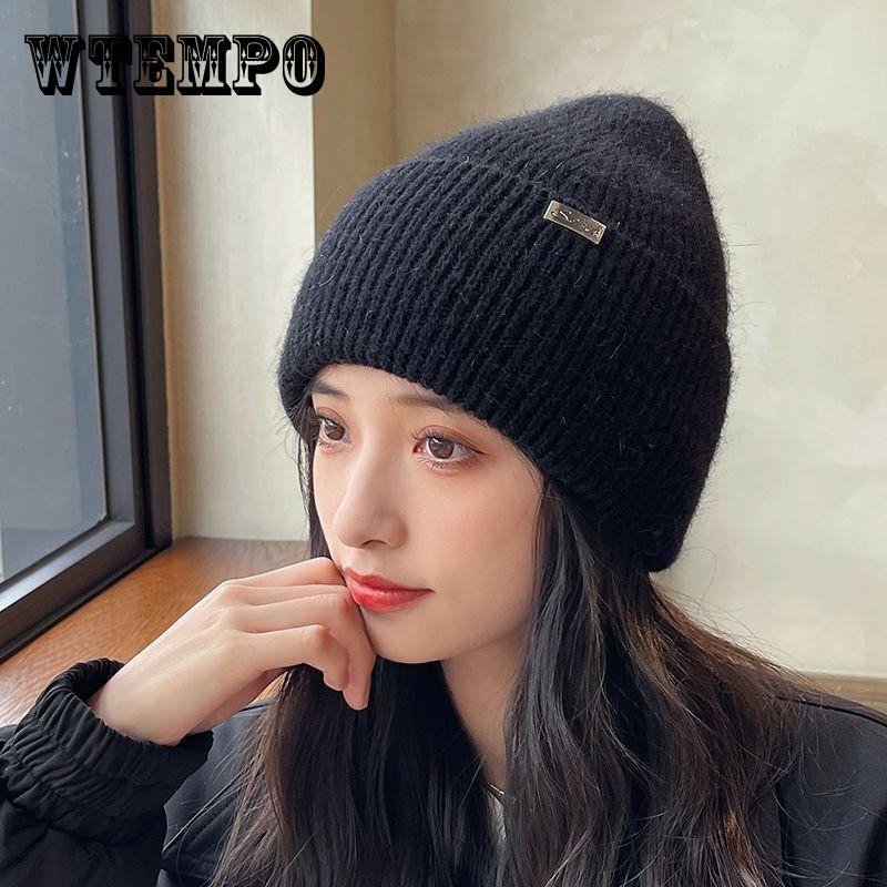 

Knitted Hat New Thickened Plush Wool Hat Women s Cold Protection and Warmth Ear Protection Bag Head Hat Women s Autumn and Winter ONE SIZE білий