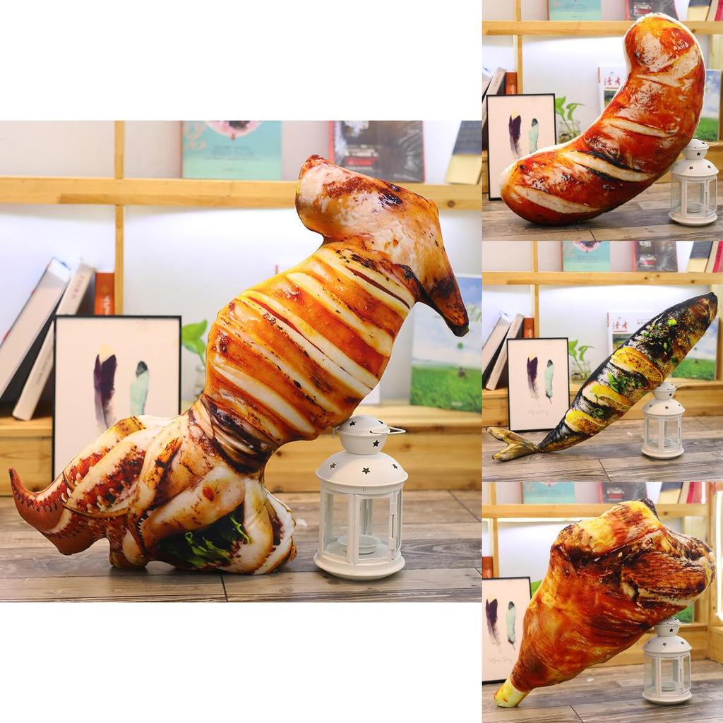 Adorable Realistic Food Plush Pillow Chicken Leg Fish Wing For Cozy Comfort
