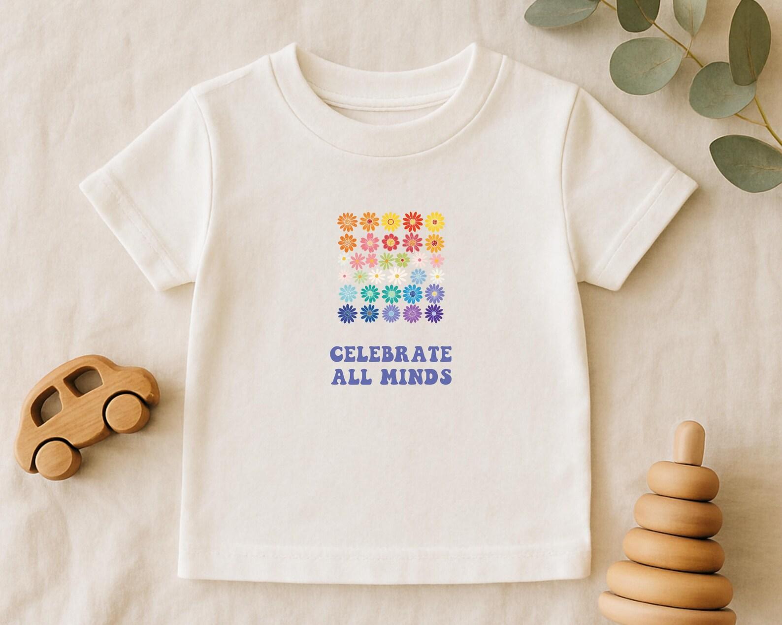 Neurodiversity Shirt: Celebrate All Minds Toddler Tee, Inclusion Awareness Kids T-Shirt, Emotional Support Awareness 130