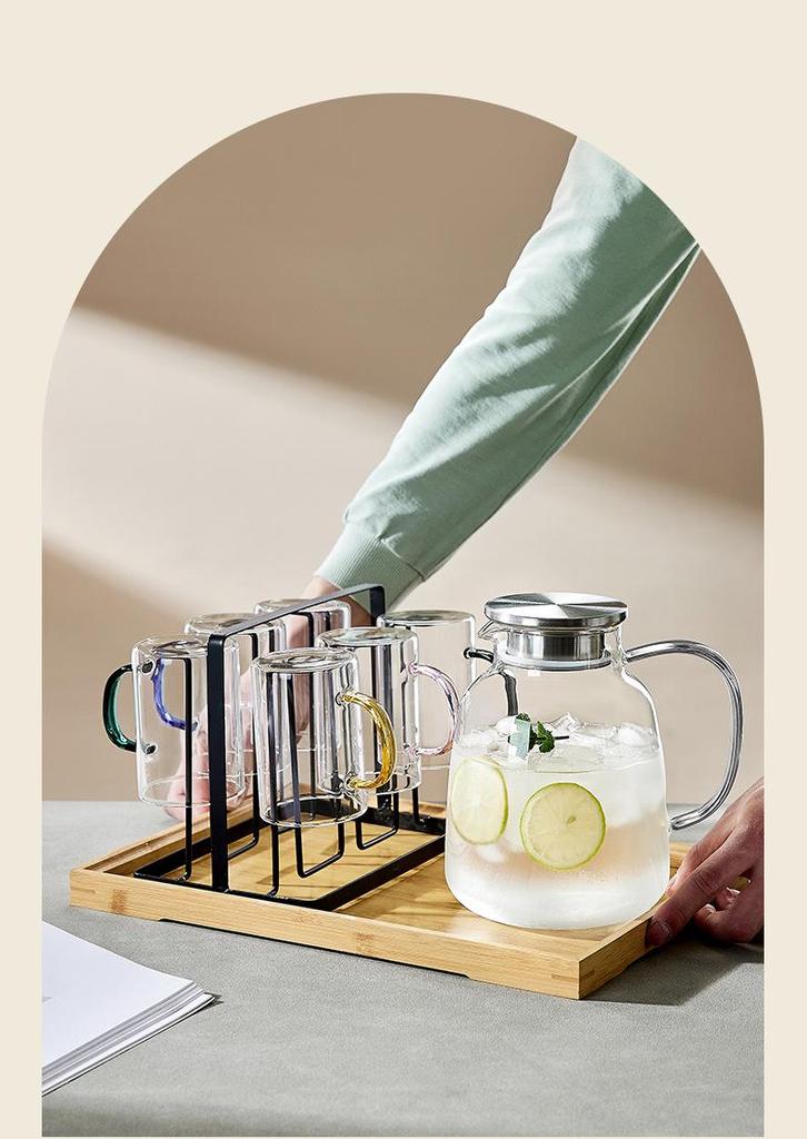 Large Capacity Heat-Resistant Borosilicate Glass Cold Water Kettle & Teapot