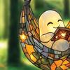 Halloween Reading Ghost Suncatcher Decoration Hanging Chair Cartoon Ghost Stained Glass 2D Flat Acrylic Wall Window Hanging Sign Ornament