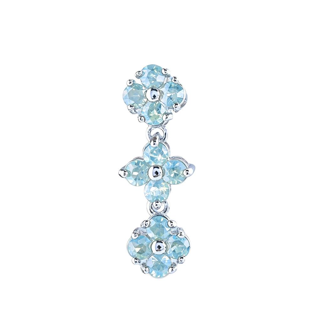 Factory Rhodium Plated 925 Sterling Silver Round Cut Natural Gemstone Clover Pendant for Women Gift Party Wear