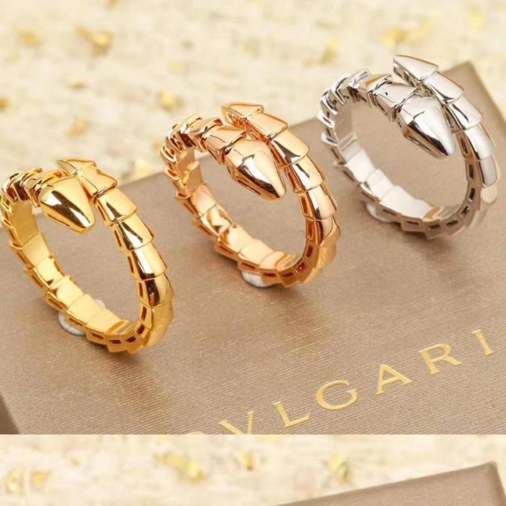 High Version 925 Sterling Silver Two-Row Diamond & Mother-of-Pearl Snake Ring