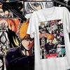 Bleach Anime Graphic T‑Shirt Vintage Manga Print Crew Neck Short Sleeve Oversized Unisex Casual Streetwear Tee Top for Anime Manga Lovers Daily Wear