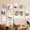 Wall Art Canvas Painting Christmas Deer Snow Pine Tree Train Winter Living Room Decoration Posters And Prints Home Wall Pictures