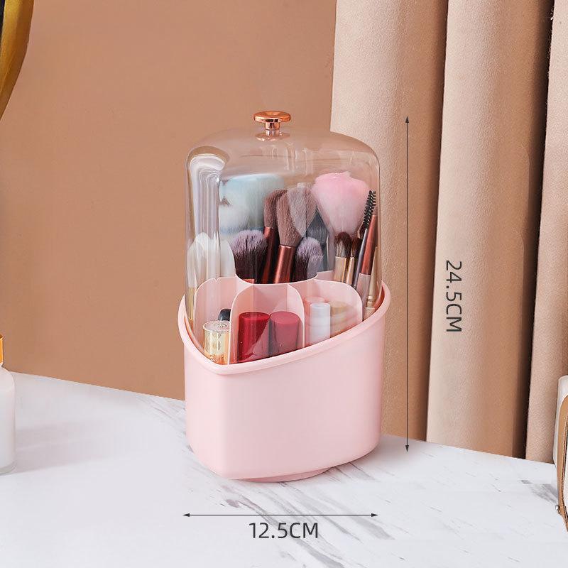Makeup Brush Storage Bucket Dust-proof Transparent DesktopLipstick and Cosmetics Storage Box