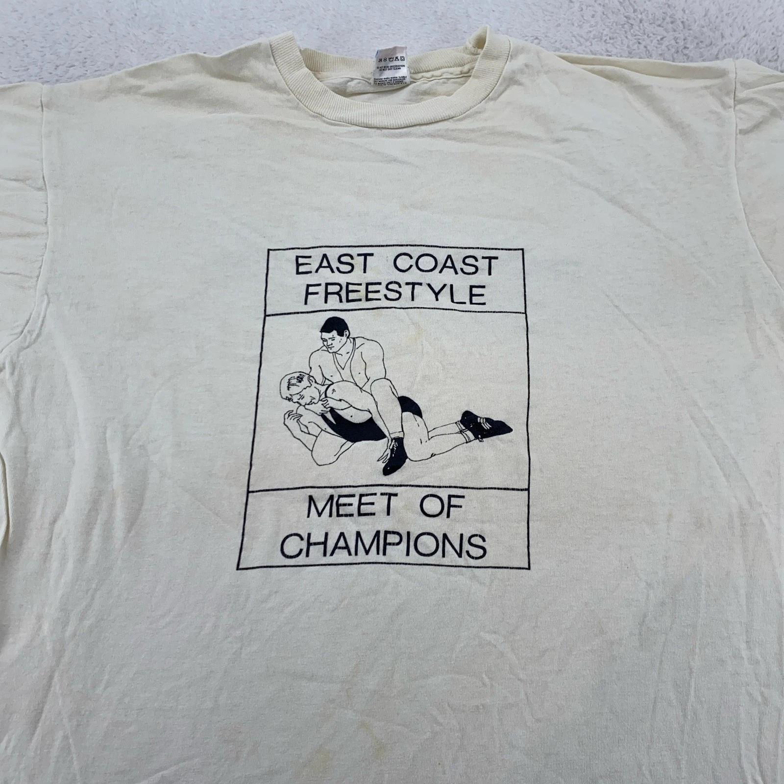 

Vintage East Coast Freestyle Wrestling Shirt Large AAU Meet of Champions 90s USA 3XL