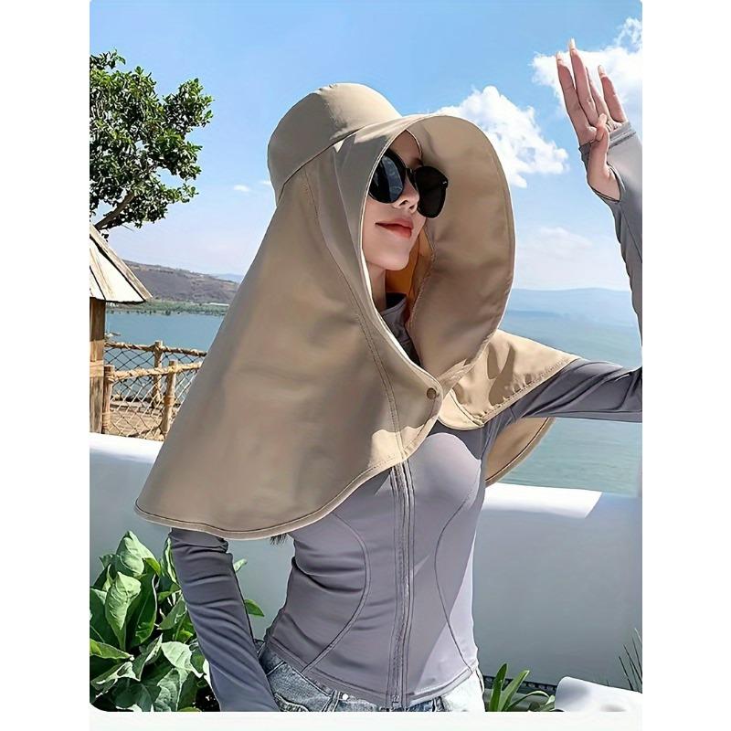 Women's Sun Protection Hat with Neck Cover, Foldable Wide Brim Summer Beach Cap, Lightweight Breathable for Spring-Summer Season