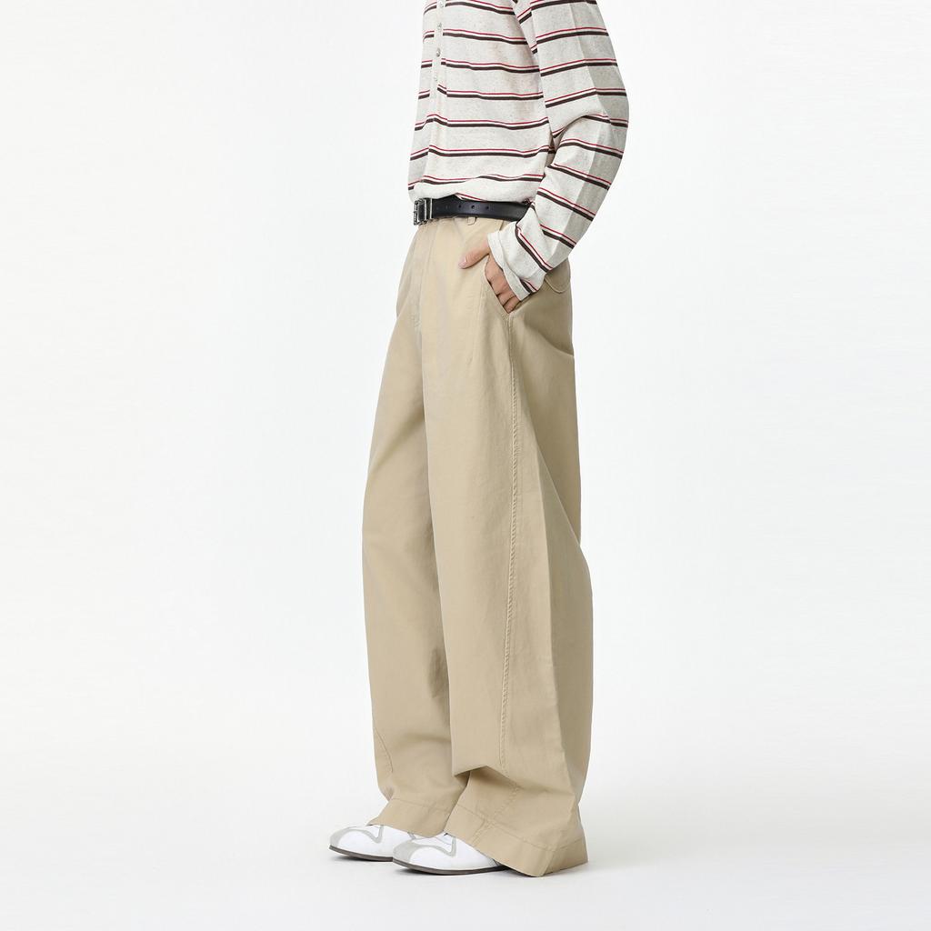 Classic Simple Plain Color Vibe Loose Straight Cotton Casual Jeans Tide
