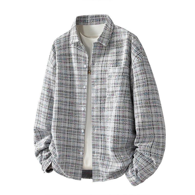 

Рубашка большого размера Мужской вязаный кардиган с цветочной текстурой Рубашка 8XL серый