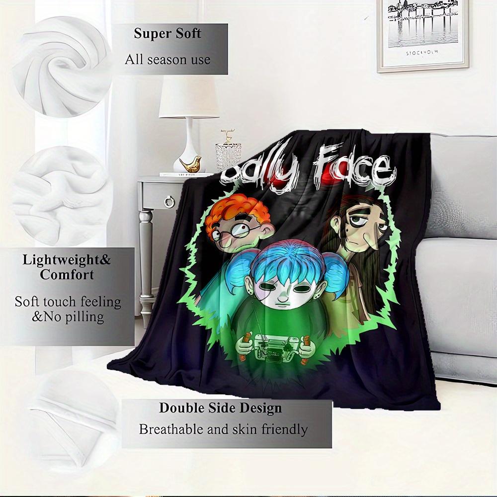 1pc Sally Face,Cartoon ,Horror Theme Flannel Blanket  Lightweight Soft for All Seasons, Ideal for Couch, Office, Bed, Travel, Camping  Throw72