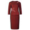 Wine Red Elegant Two-Piece Mother of the Groom Dress: Autumn 2023 Skirt Set