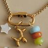 Light Luxury Heart Beaded Necklace Stainless Steel Flower Pendant Necklace  Vacation