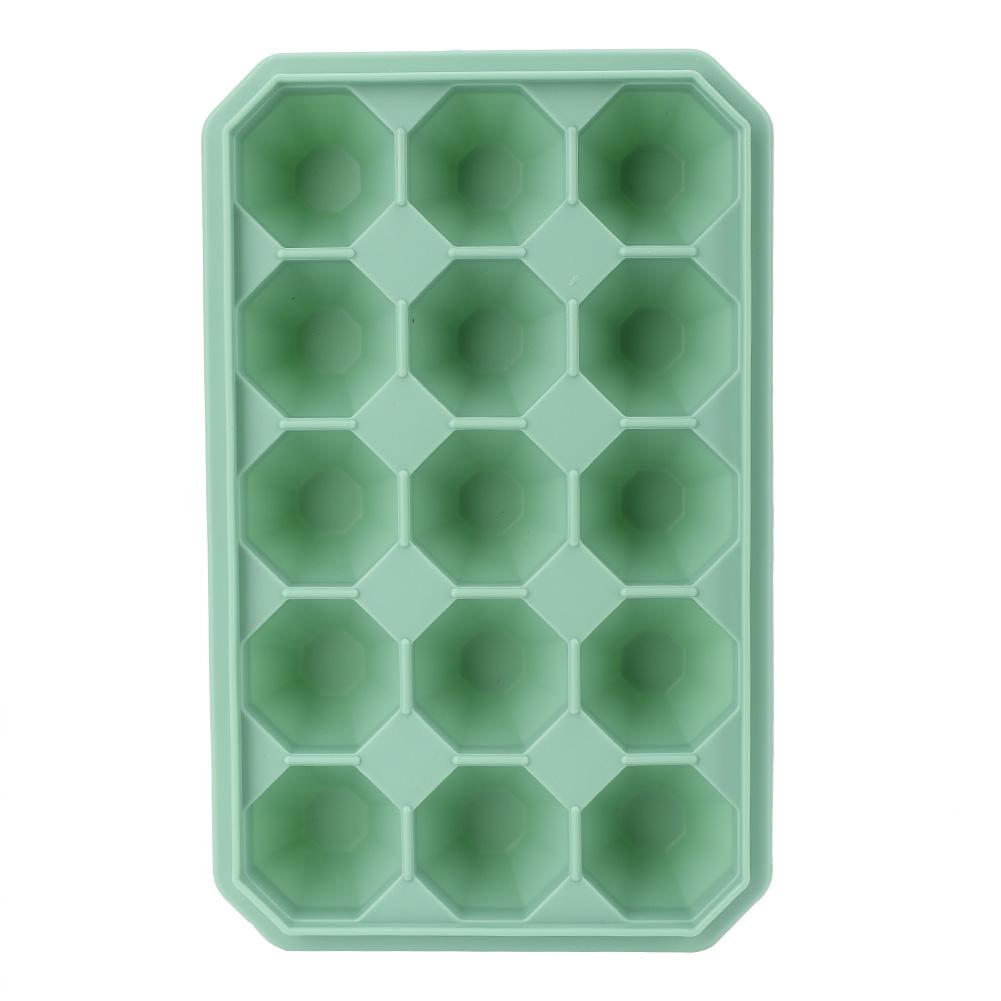 15Grids DIY Silicone Ice Tray Freeze Pudding Mold Chocolate Mould Baking with Lid Green