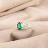 Grüner Smaragd Edelstein Ring Schmuck, Handgefertigter Wunderschöner Silberring, 925 Sterling Silber Schmuck Für Hochzeitsgeschenk