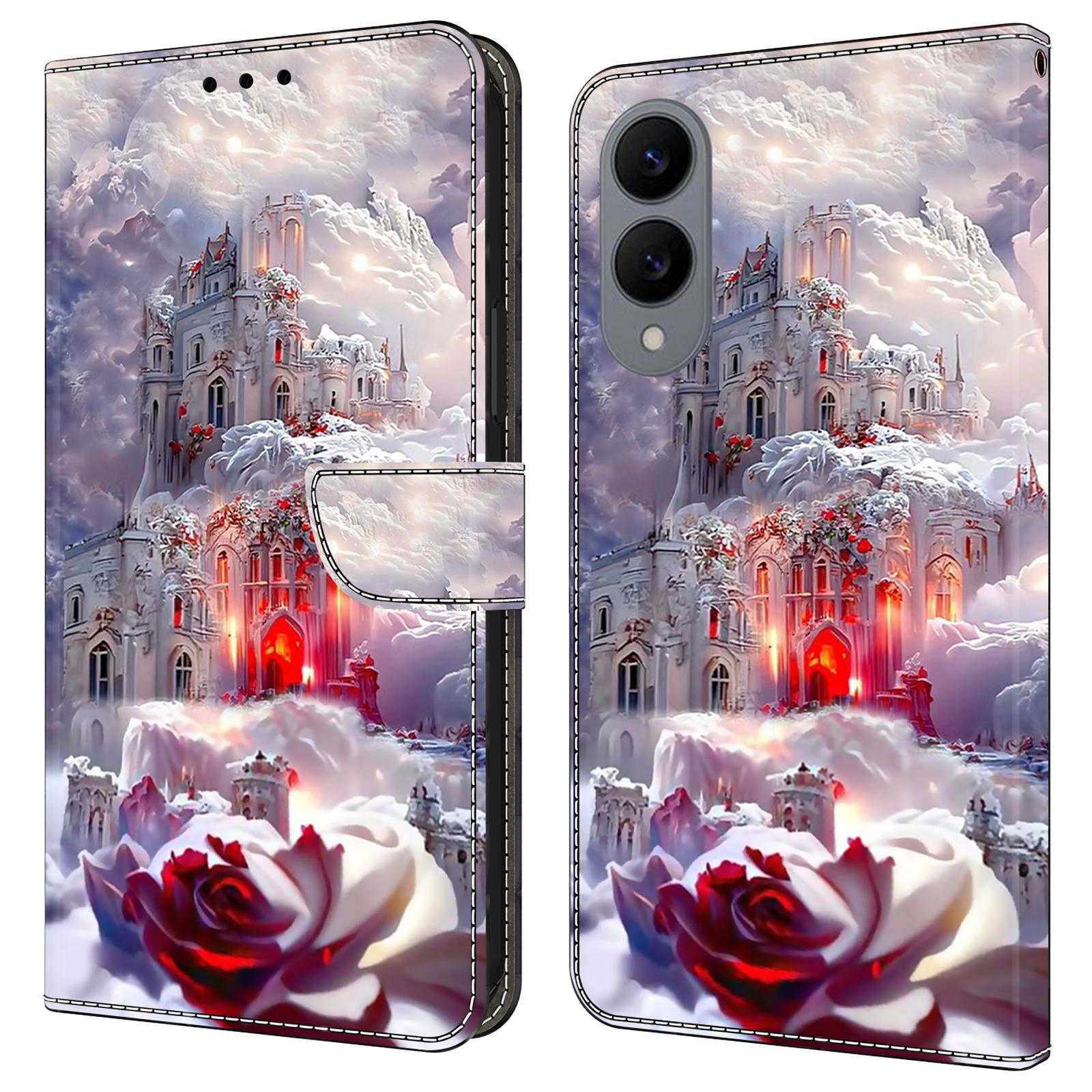 

For Samsung Galaxy S25 Edge Case Wallet Stand Pattern Printing PU Leather Flip Phone Cover Castle