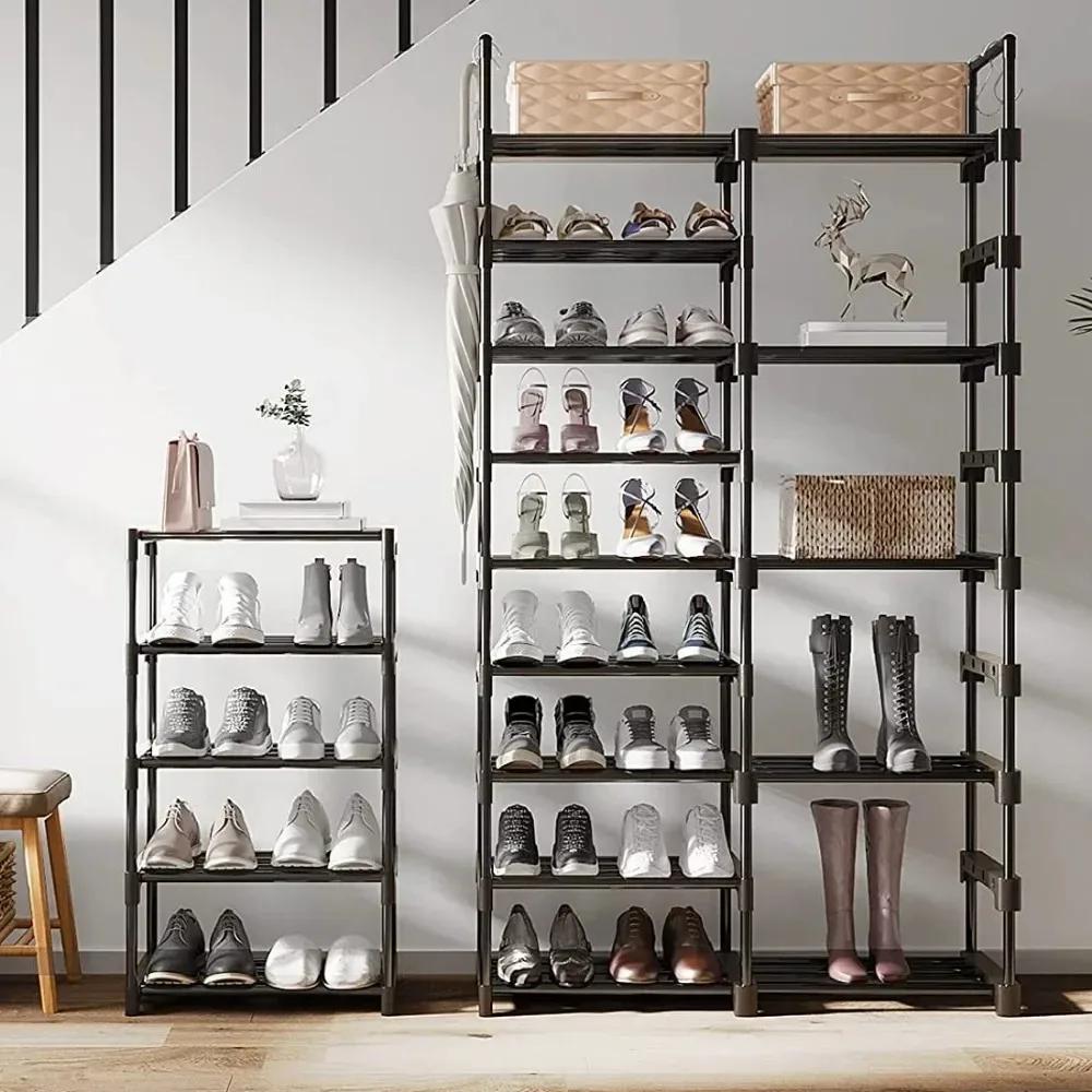 Shoe Rack Organizer Entryway Household Shoes Cabinets Easy To Assemble Sneakers Storage Racks Save Space 3 Rows Boots Organiser