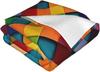 Colorful Plaid Blanket Super Soft Cozy Fleece Throw Blankets for Couch Bed Travel, Lightweight Air Conditioning Blanket Seasons
