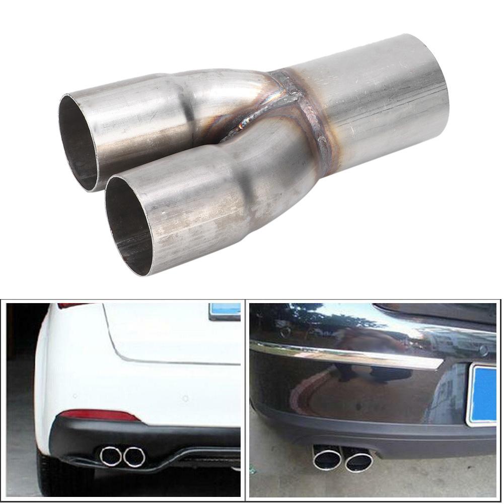 Eksosmanifold i rustfritt stål 2in dobbelt innløp enkelt 2.5in utløp