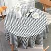 Nordic Round Table Tablecloth Modern Pvc Grid Printed Waterproof Oil-proof Anti-hot Table Cloth Coffee Dining Table Mat Plastic