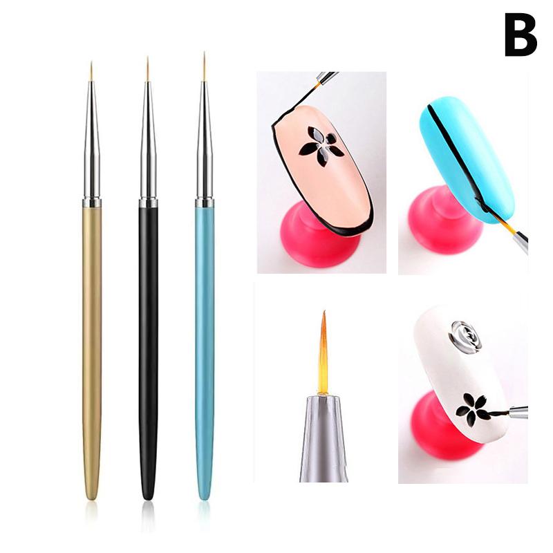

3 шт. Кисти для дизайна ногтей, лайнер, французская полоска, 3D кончики, линии, полоски, ручка для рисования своими руками, кисти для УФ-геля, кисти для рисования, маникюр, наборы инструментов для ногтей as the picture