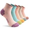 Womens Ankle Anti-blister Thick Cushioned Cotton Wicking Hiking Athletic Running Socks 5 Pairs