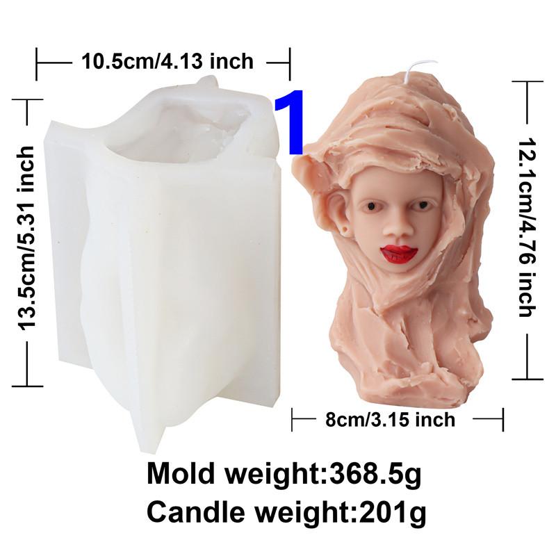 3D Stone Girl Silicone Candle Mold DIY Girls Gypsum Form Carving Art Aromatherapy Plaster Mold Home Decoration Handmade Gifts