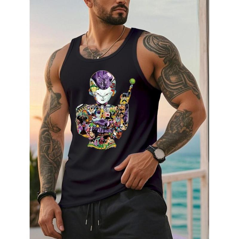 Майка с тропическими пальмами, Летняя без рукавов, Яркий принт, Пляж и Круизы XXL чёрный