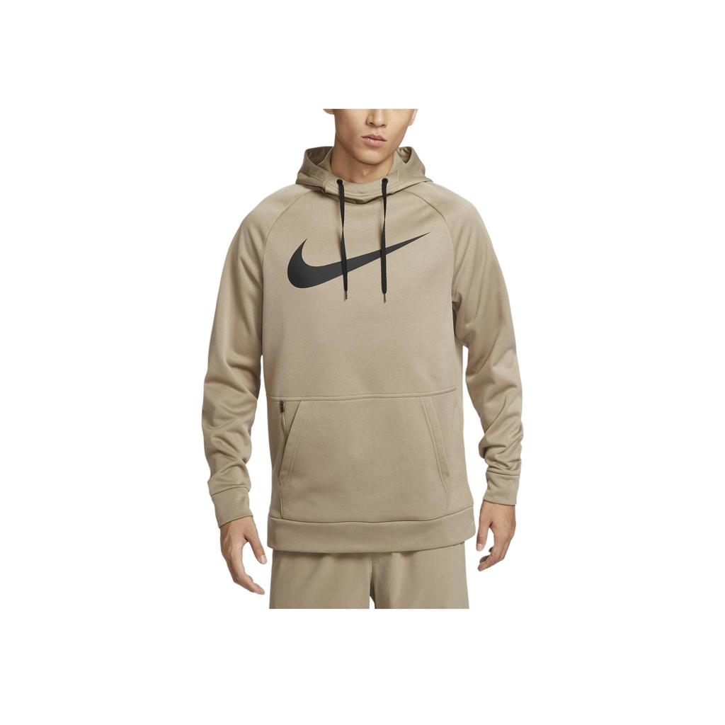 Nike Swoosh Therma-FIT Fleece Pullover Training Hoodie Men Hoodies Khaki Black CU6240-247