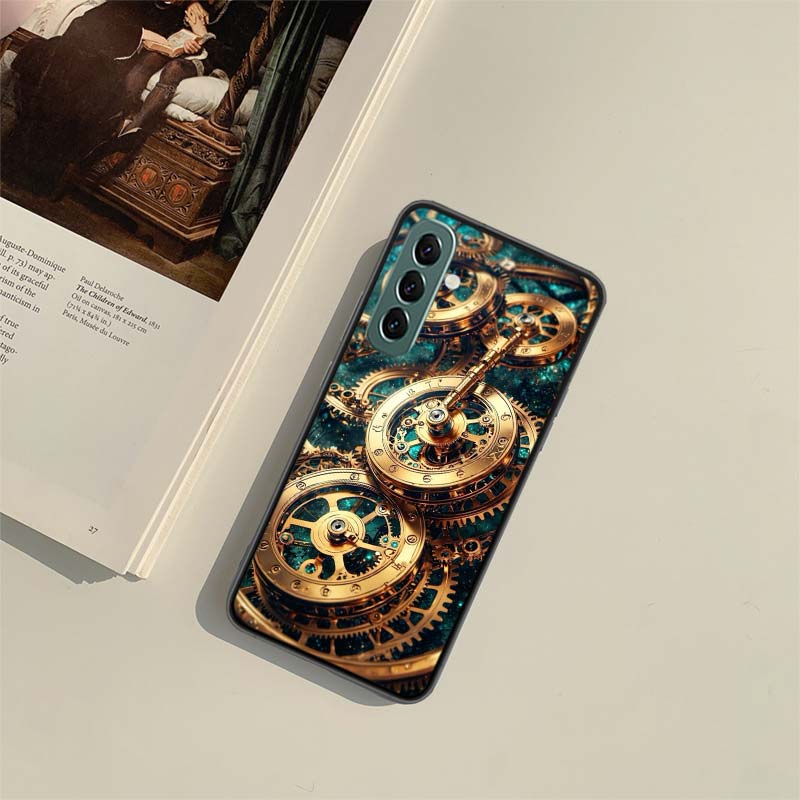 Lofi Dreamscapes Clock Gear Phone Case for Samsung A54 A14 A24 A34 A17 A37 A57 A55 A35 A25 A15 A07 A05S A04S A12 A22 A32 A52S A7