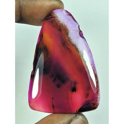 89Cts. Dyed Onyx Agate Fancy Shape Cabochon Loose Gemstone 32X49MM SK-4303