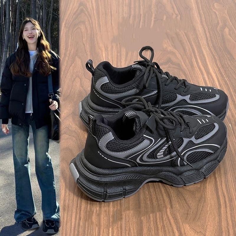Women Sneakers Platform Breathable Shoes Ladies Thick Sole Sneakers Fashion Casual Shoes Thick Sole Tennis Vulcanized Shoes