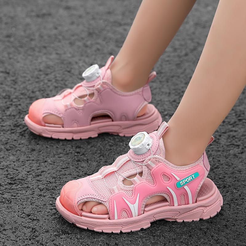 29-39 Sandali Estivi Antiscivolo Resistenti all'Usura Traspiranti alla Moda con Punta Chiusa Scarpe da Spiaggia per Bambini