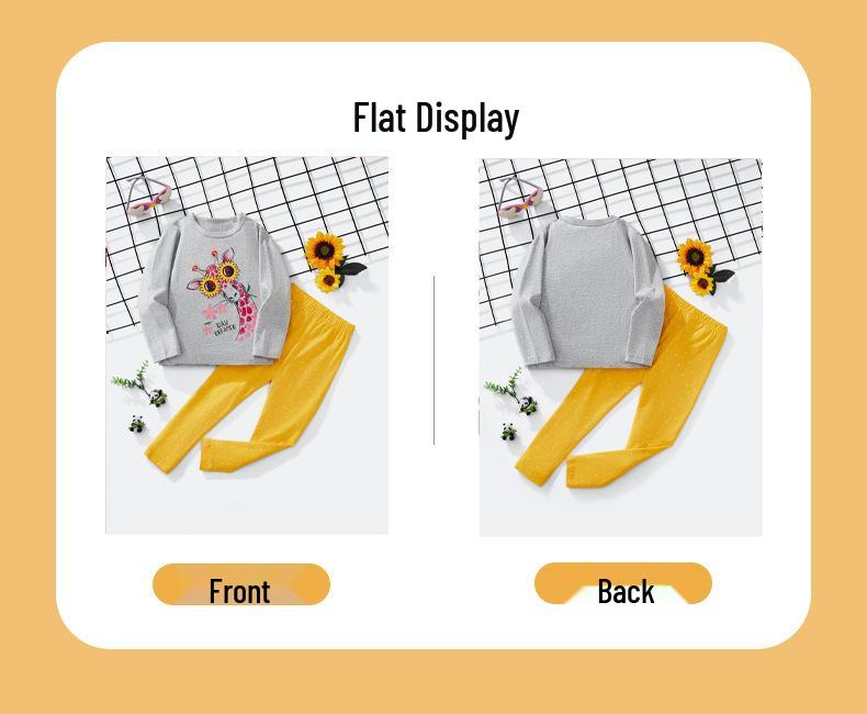 2025 New Comfortable Children's Pajama Set: Girls' Loose European & American Style Sweatshirt for Spring, Autumn, Winter