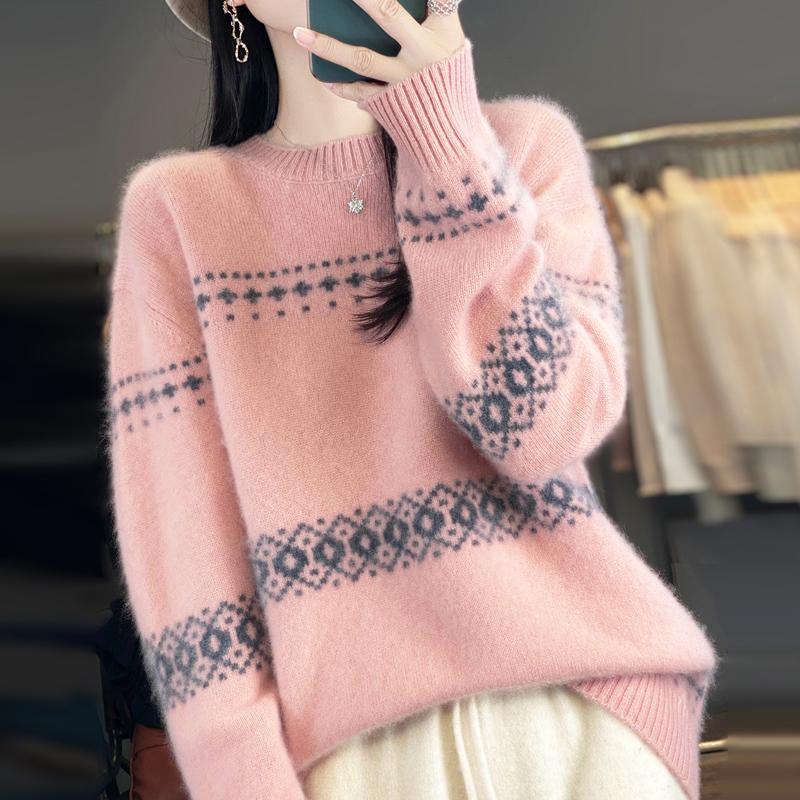 Women Sweater 100% Wool TIDENOVEL O-neck Knit Pullover Thick Winter Jumpers Female Knit Tops