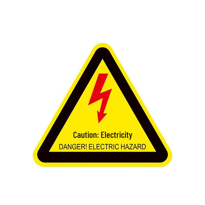 Triangular High Voltage Electric Shock Safety Warning Label (10-Pack) One Size