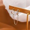 ANENJERY Double Pierced Hoop Earrings For Women Classic Zircon Cross Bar Earrings
